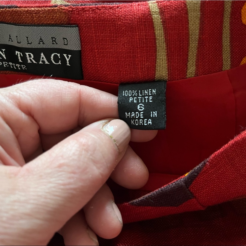 Ellen Tracy spice colored linen skirt size 6P. E#291 - Picture 8 of 8
